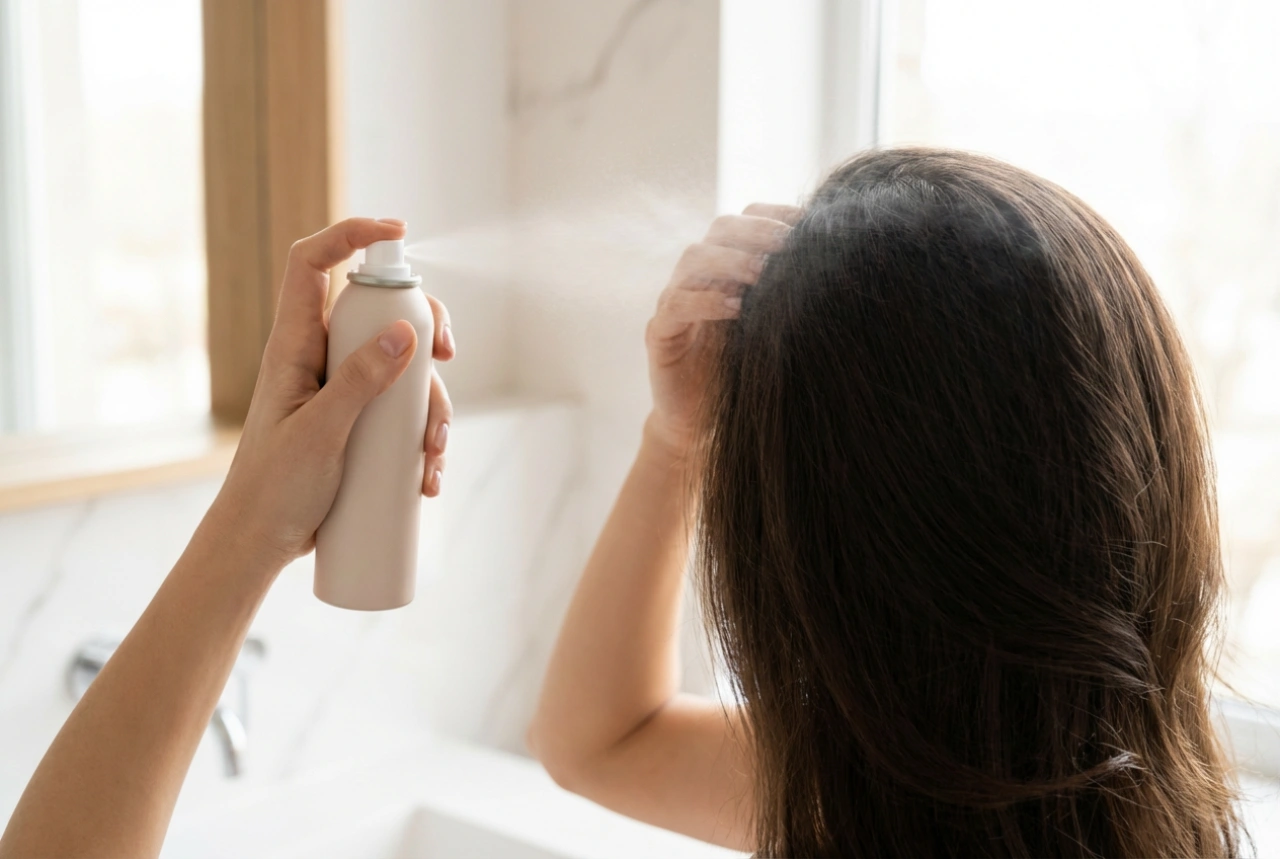 Сух шампоан за коса: как да го използваме без бели следи