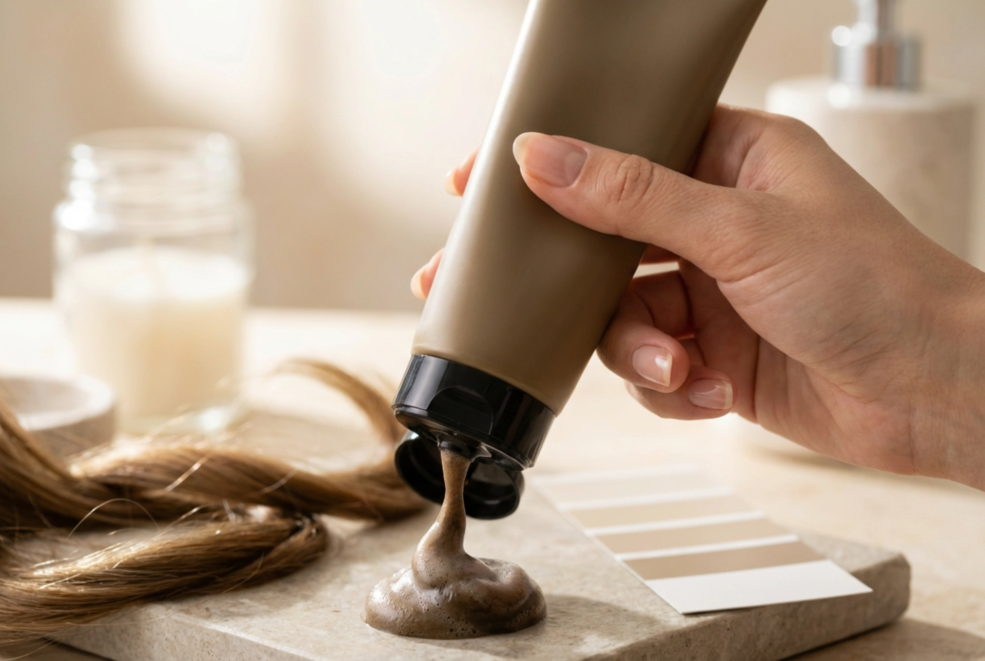 Оцветяващ шампоан тъмно рус: избор на нюанс и нанасяне