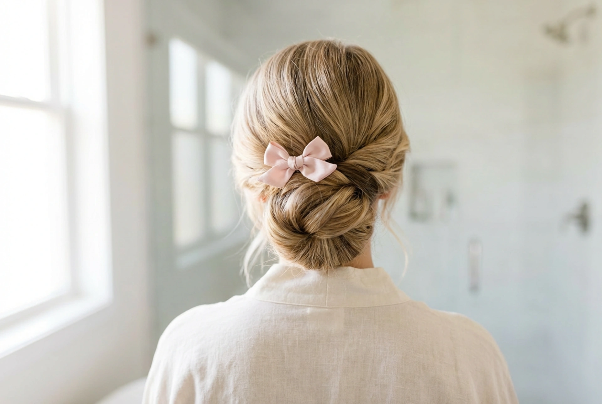 Романтична прическа: коса с панделка и сигурно закрепване