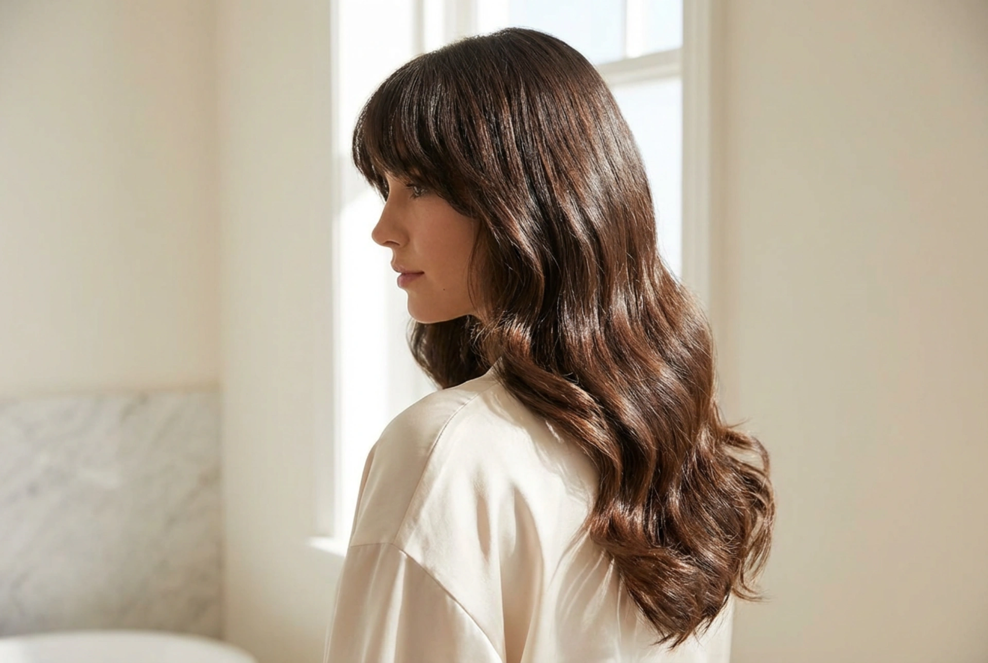 Дълга коса с бретон: прически, които остават актуални