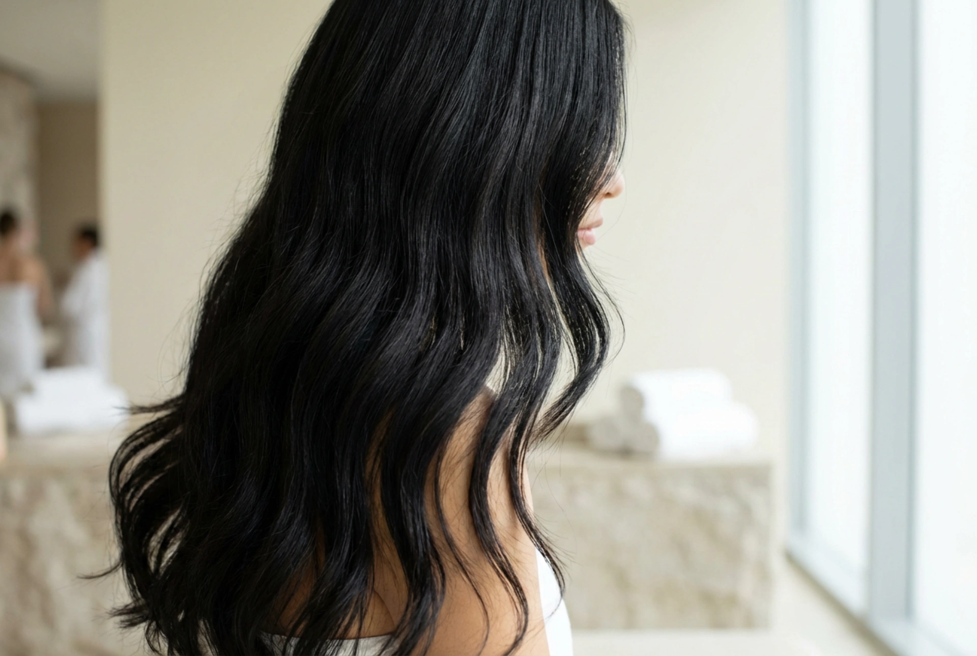 Стилизиране и лекота: дълга черна коса без ефект на каска