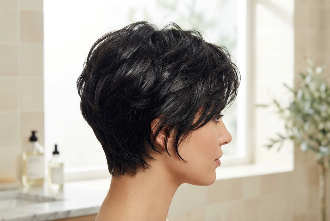 Вечерна прическа: къса коса, текстура, обем и блясък