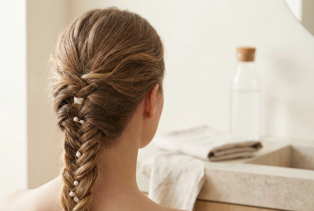 Прическа с плитки: френска, рибена кост и детайли за подсилване на стила