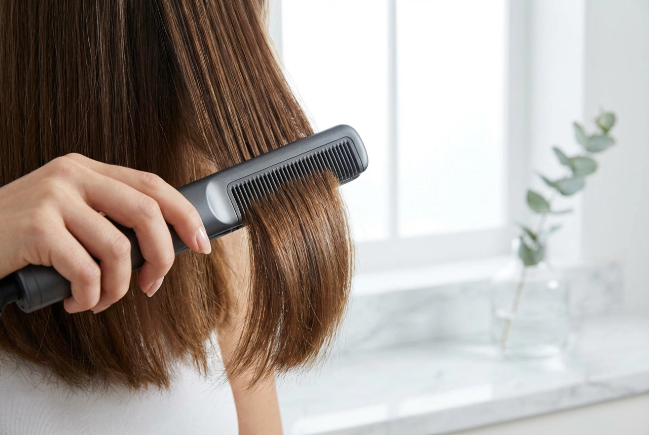 Преси за коса с гребен: разресване, натиск и скорост на изправяне