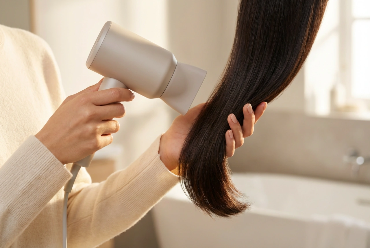 Малък, но мощен сешоар за коса: ефективно сушене без прегряване на кичурите