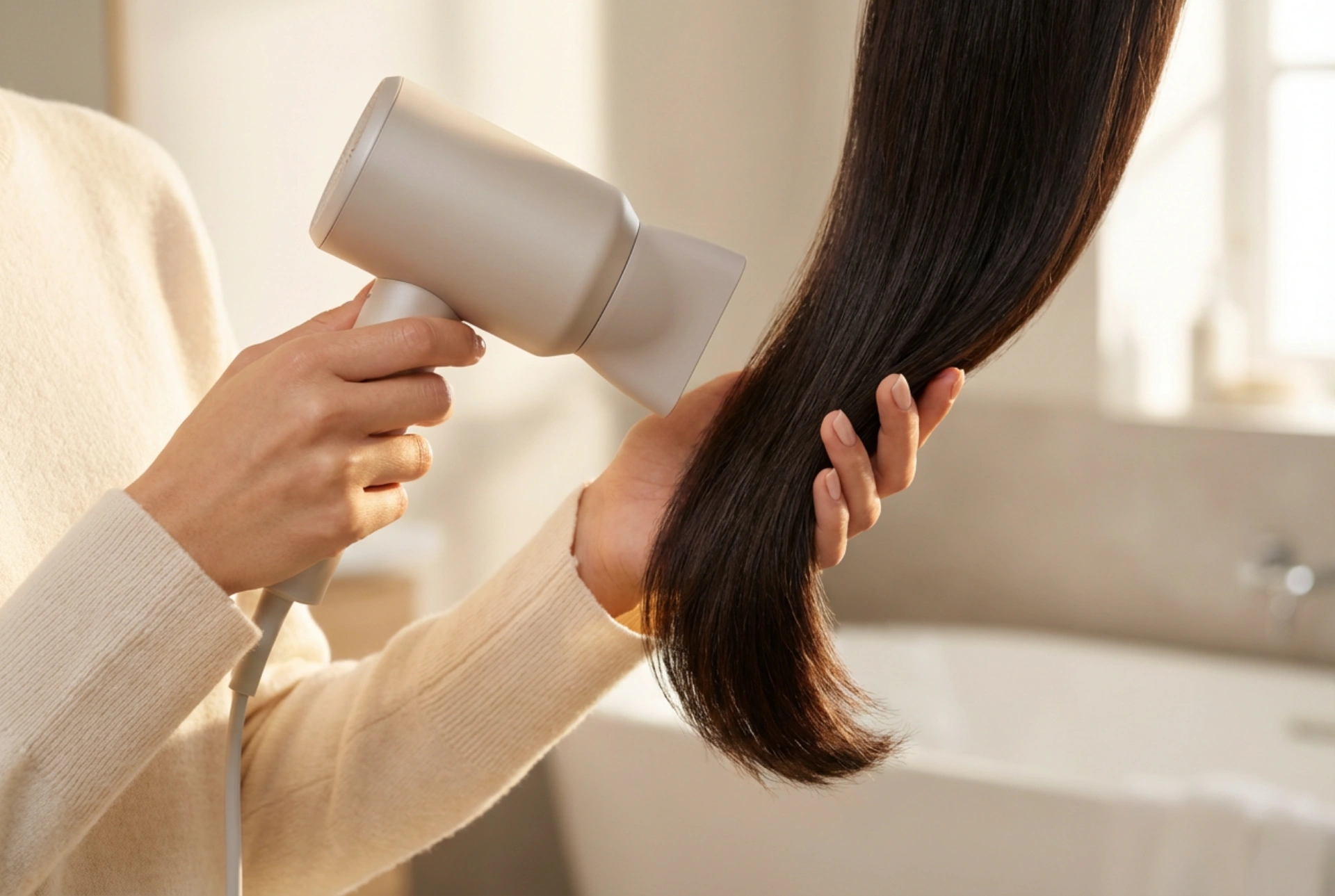 Малък, но мощен сешоар за коса: ефективно сушене без прегряване на кичурите