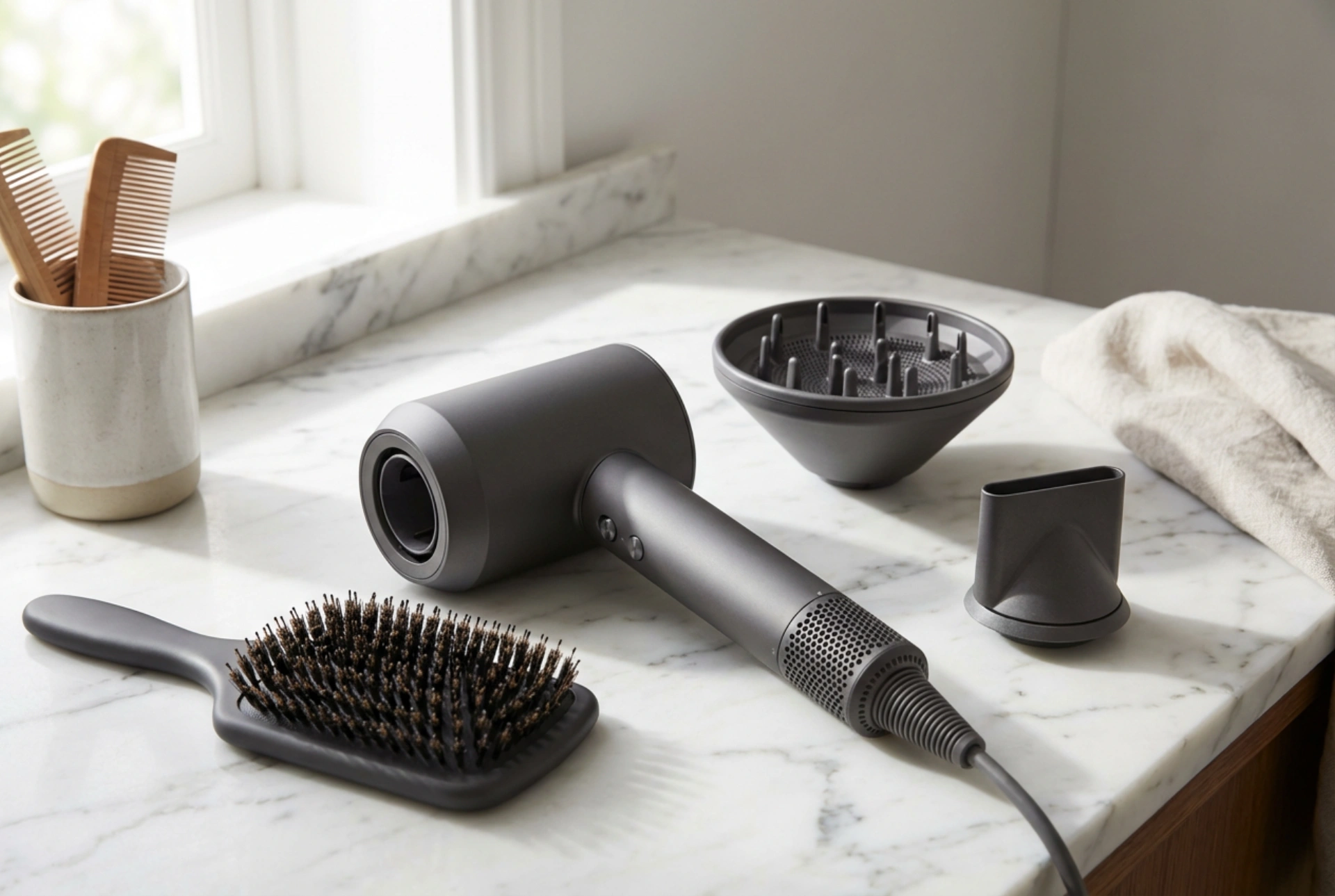 Сешоар с накрайници: как да използвате дифузер, концентратор и четки