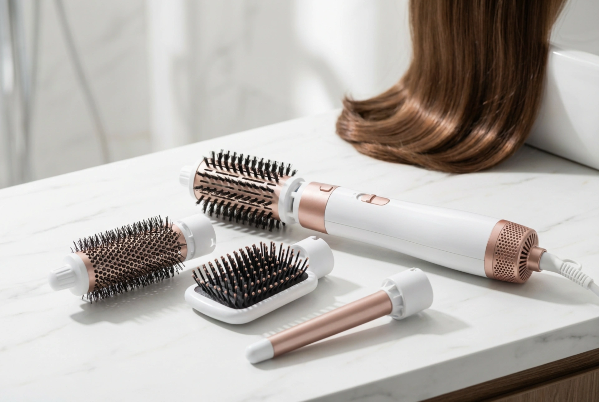 Въртяща се четка-сешоар: как да овладеем въртенето, да изберем приставки и да предпазим краищата