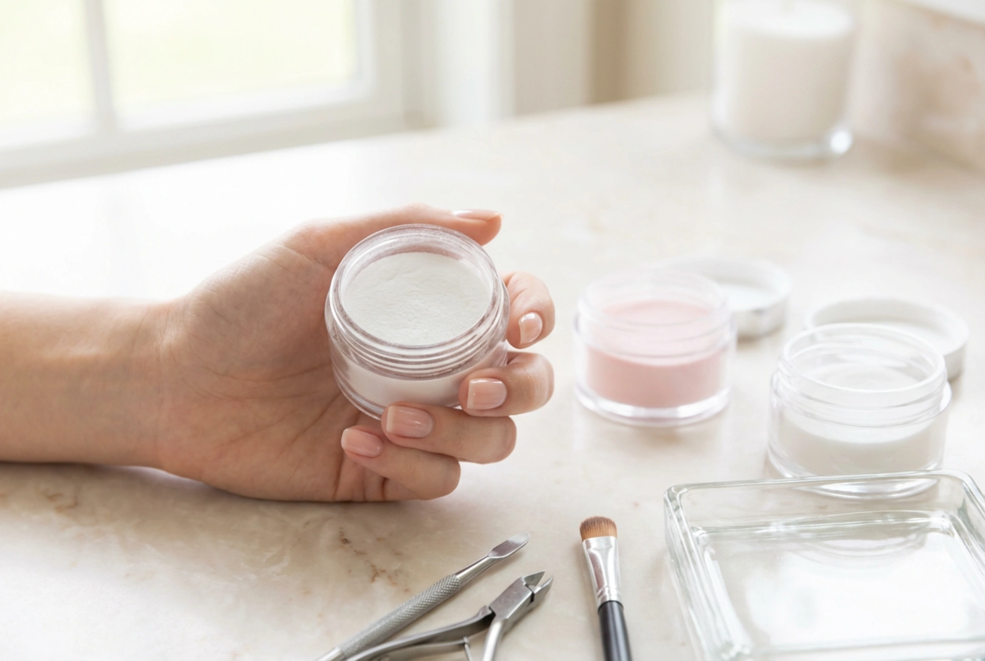 Комплект за титанови нокти: основни елементи и правилно нанасяне на праха