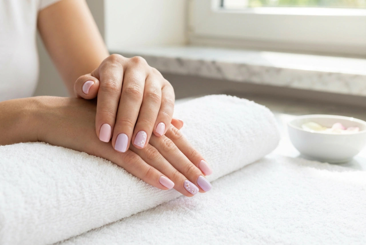 Хибриден маникюр за пролетта: нежни нюанси, декорации и трайно нанасяне