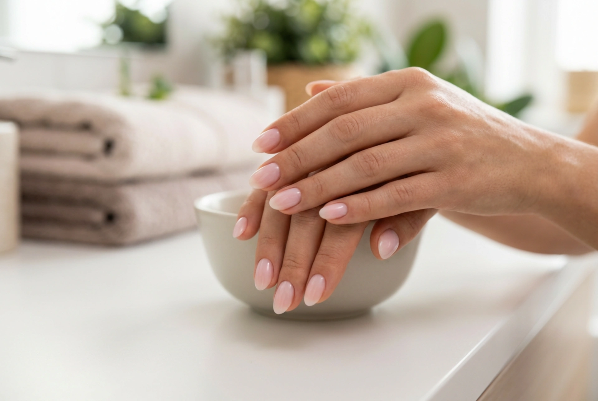 Деликатен хибриден маникюр: полупрозрачни цветове и тънки слоеве