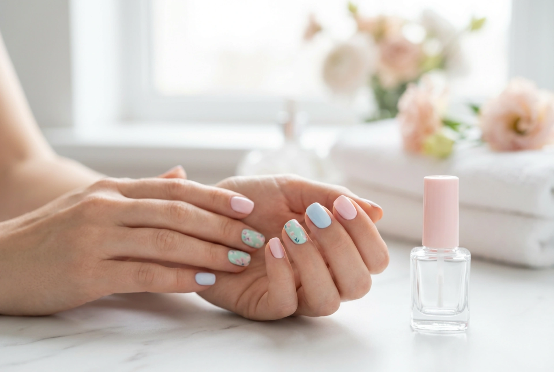 Пролетен маникюр за къси нокти: прости мотиви и техники стъпка по стъпка