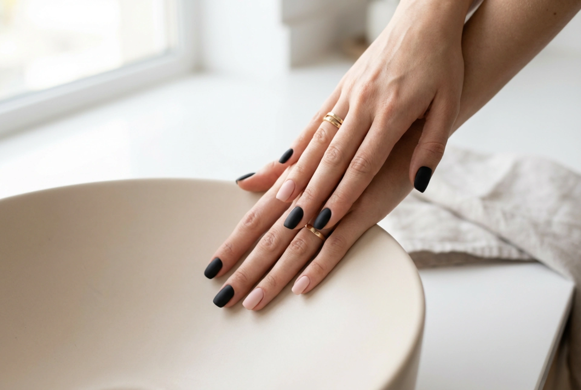 Контрастен маникюр в черно и розово: идеи и техники