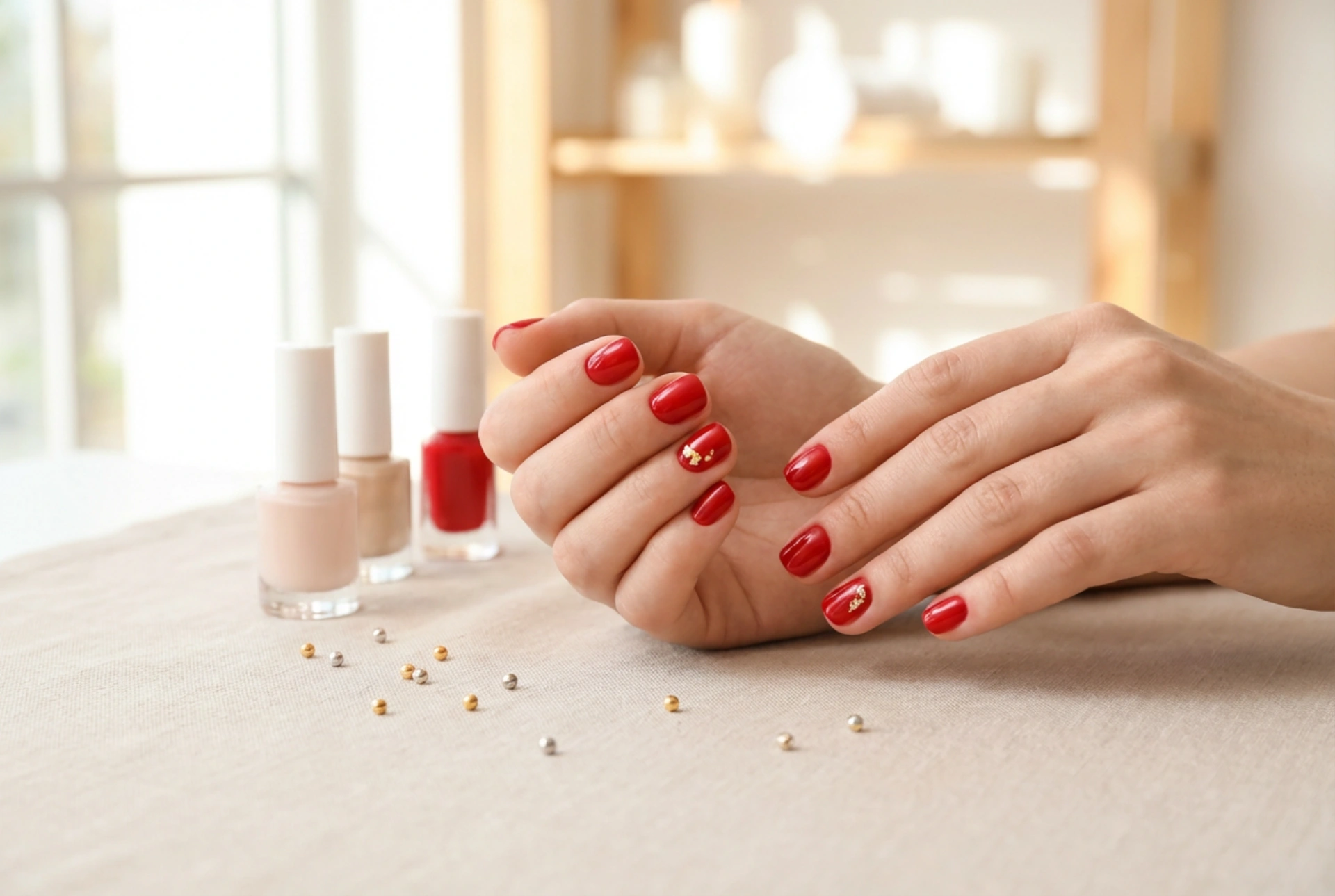 Червен маникюр с декорации: кои акценти да изберете и как да ги приложите