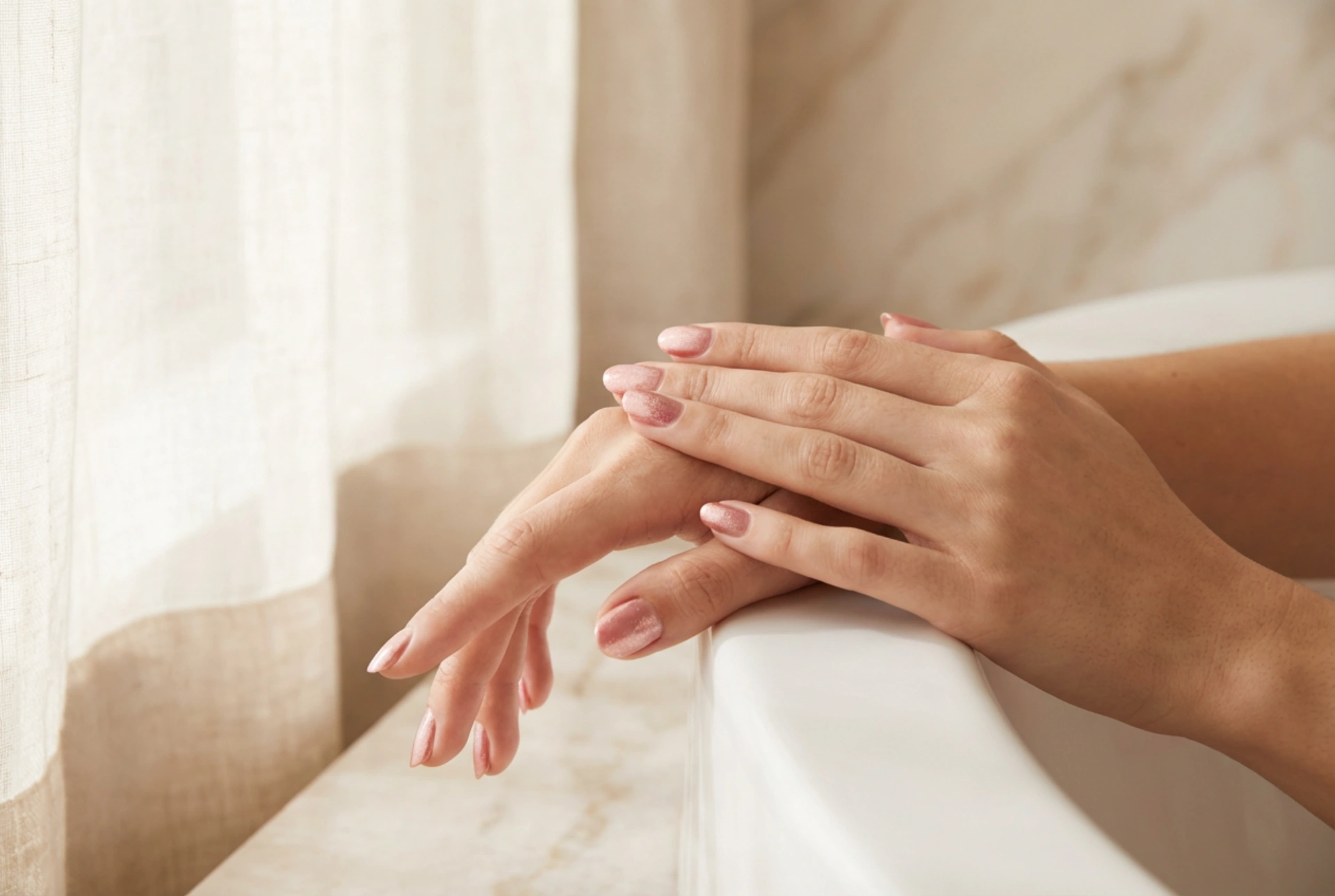 Розово-златни нокти: деликатни акценти и траен ефект