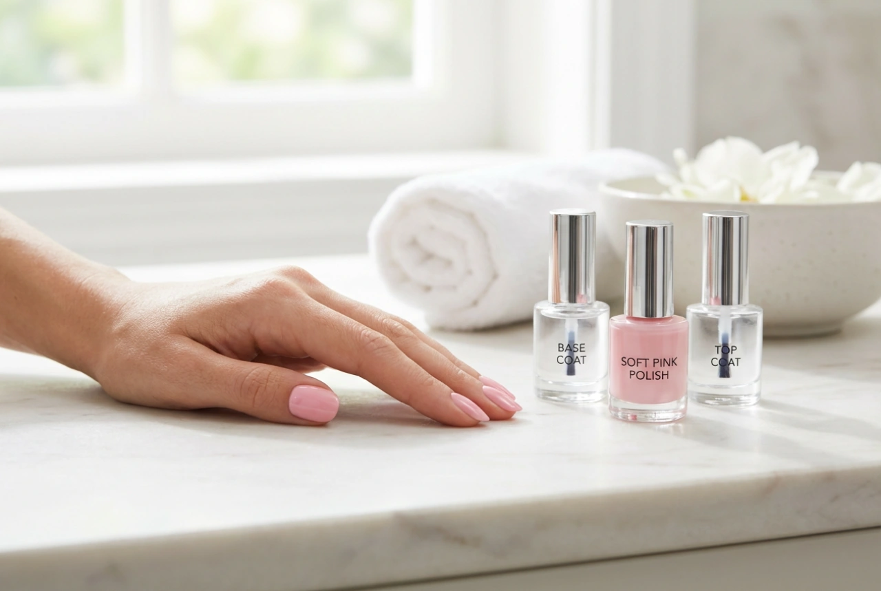 Розов хибриден маникюр стъпка по стъпка: основа, цвят, топ