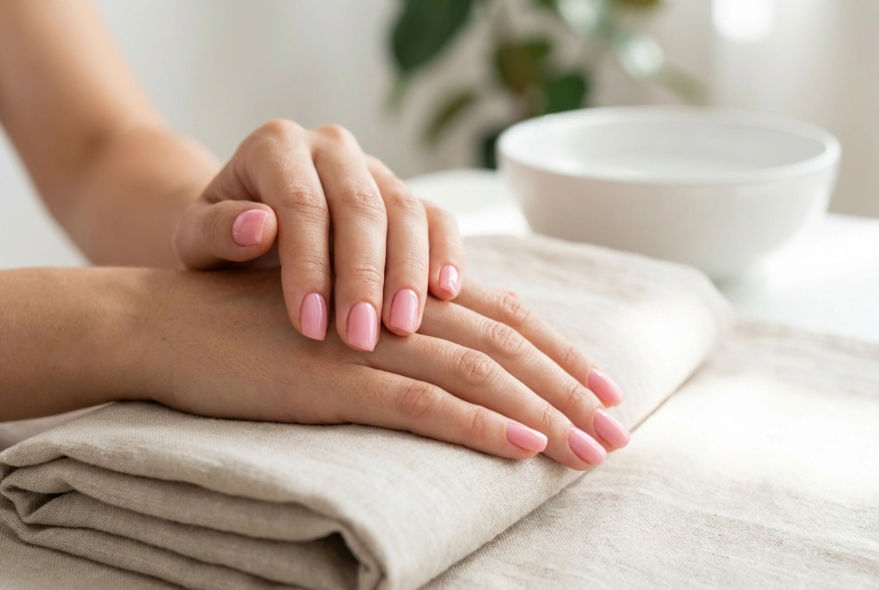 Хибриден маникюр: розови нокти стъпка по стъпка