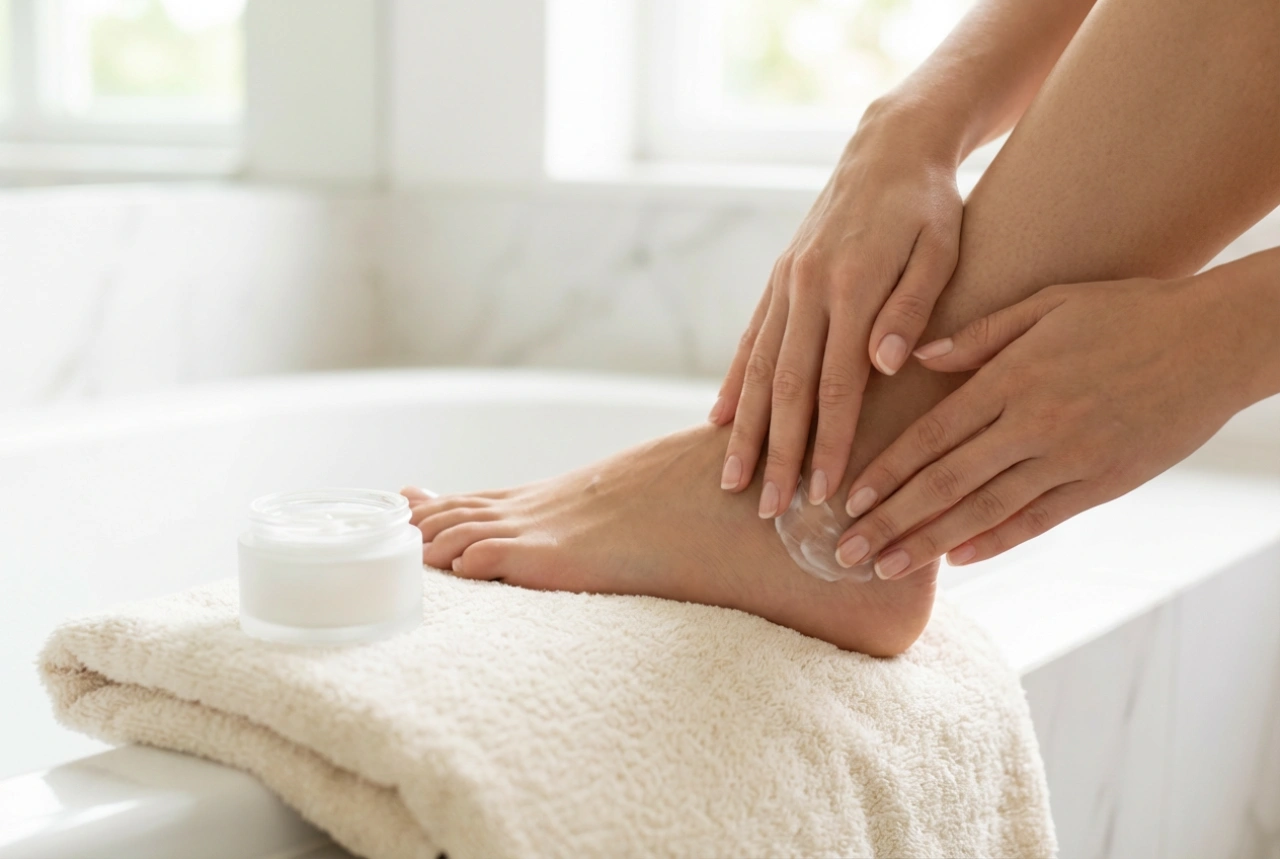 Вроговена кожа на стъпалата: пилинг, маски и кремове стъпка по стъпка