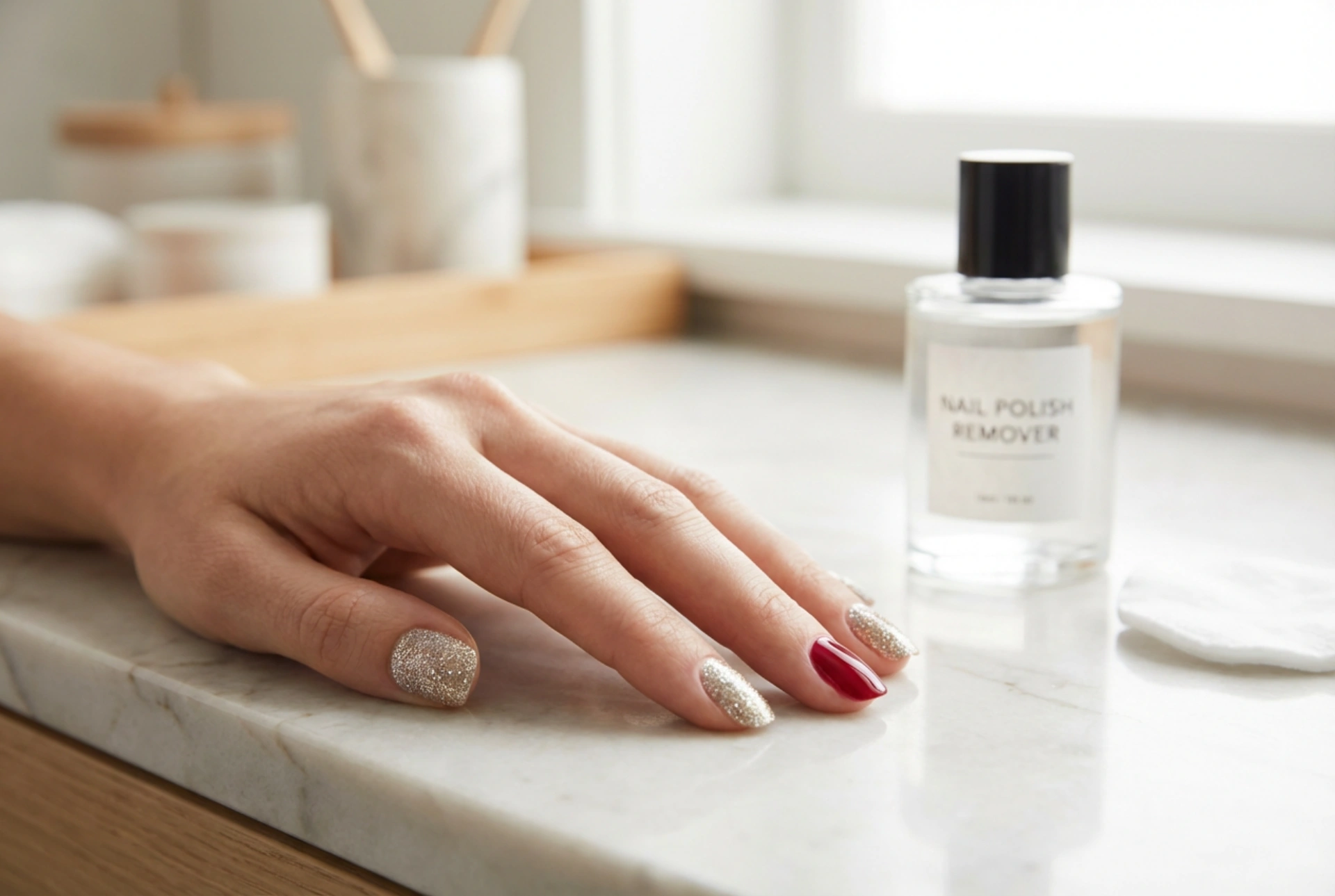 Брокатени нокти: пълно покритие, акцент върху един нокът и премахване