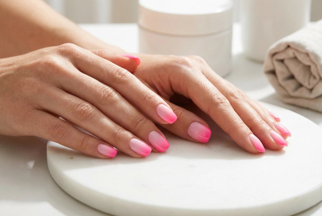 Розов омбре маникюр стъпка по стъпка: от baby boomer до неон
