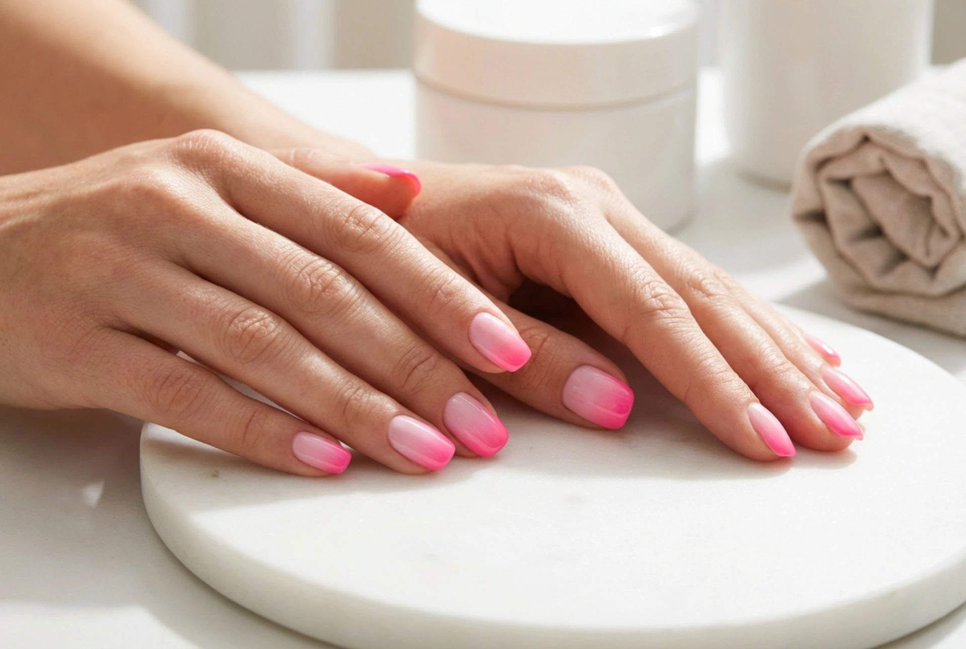 Розов омбре маникюр стъпка по стъпка: от baby boomer до неон