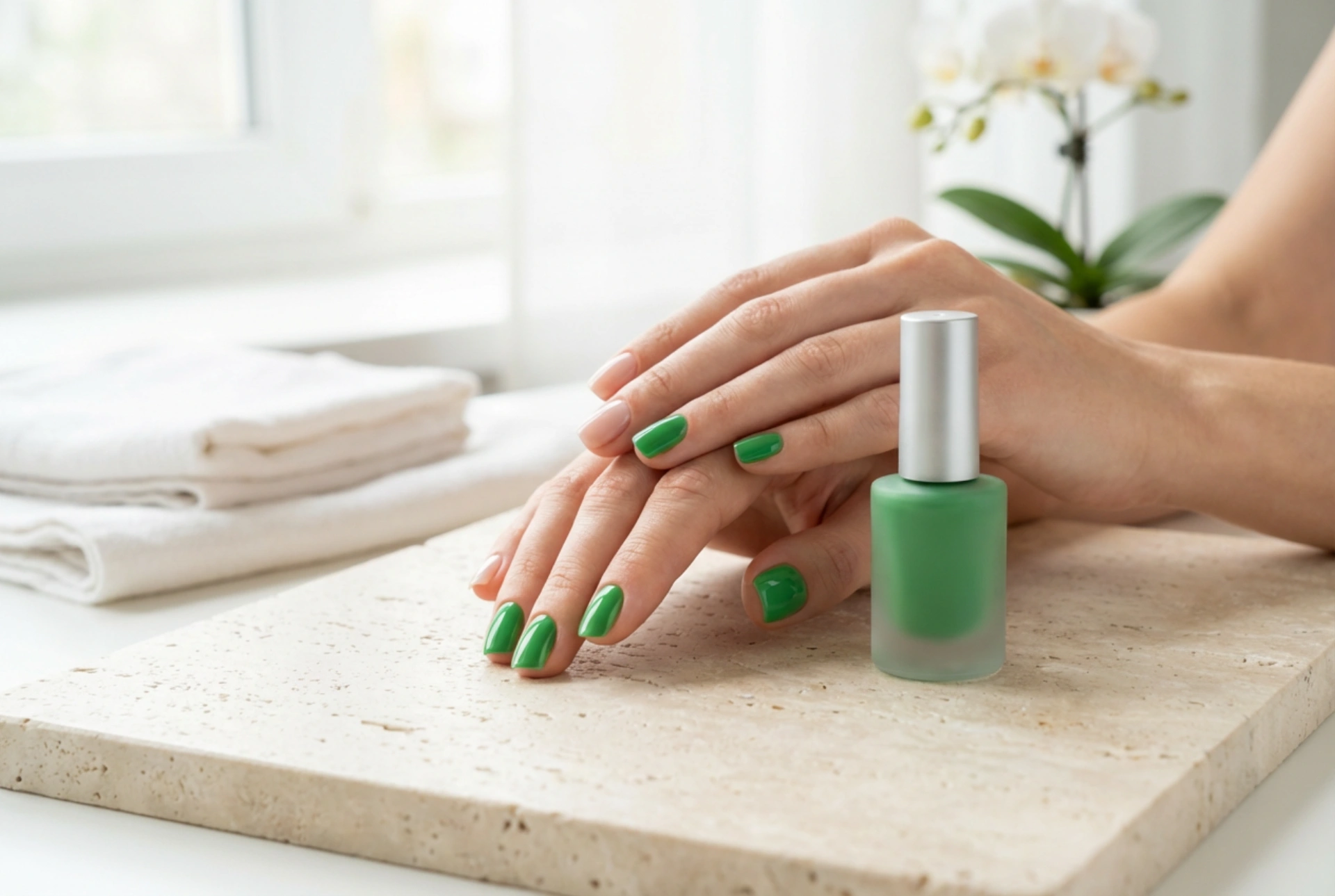 Зелен гел лак: как да изберем нюанс и да постигнем равномерно покритие