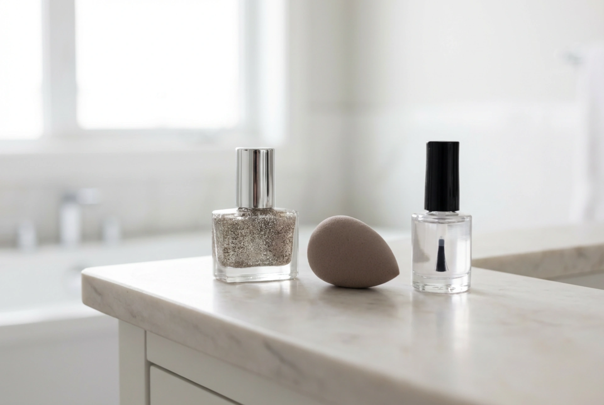 Хибридни лакове с брокат: равномерно нанасяне, гъбичка и топ лак