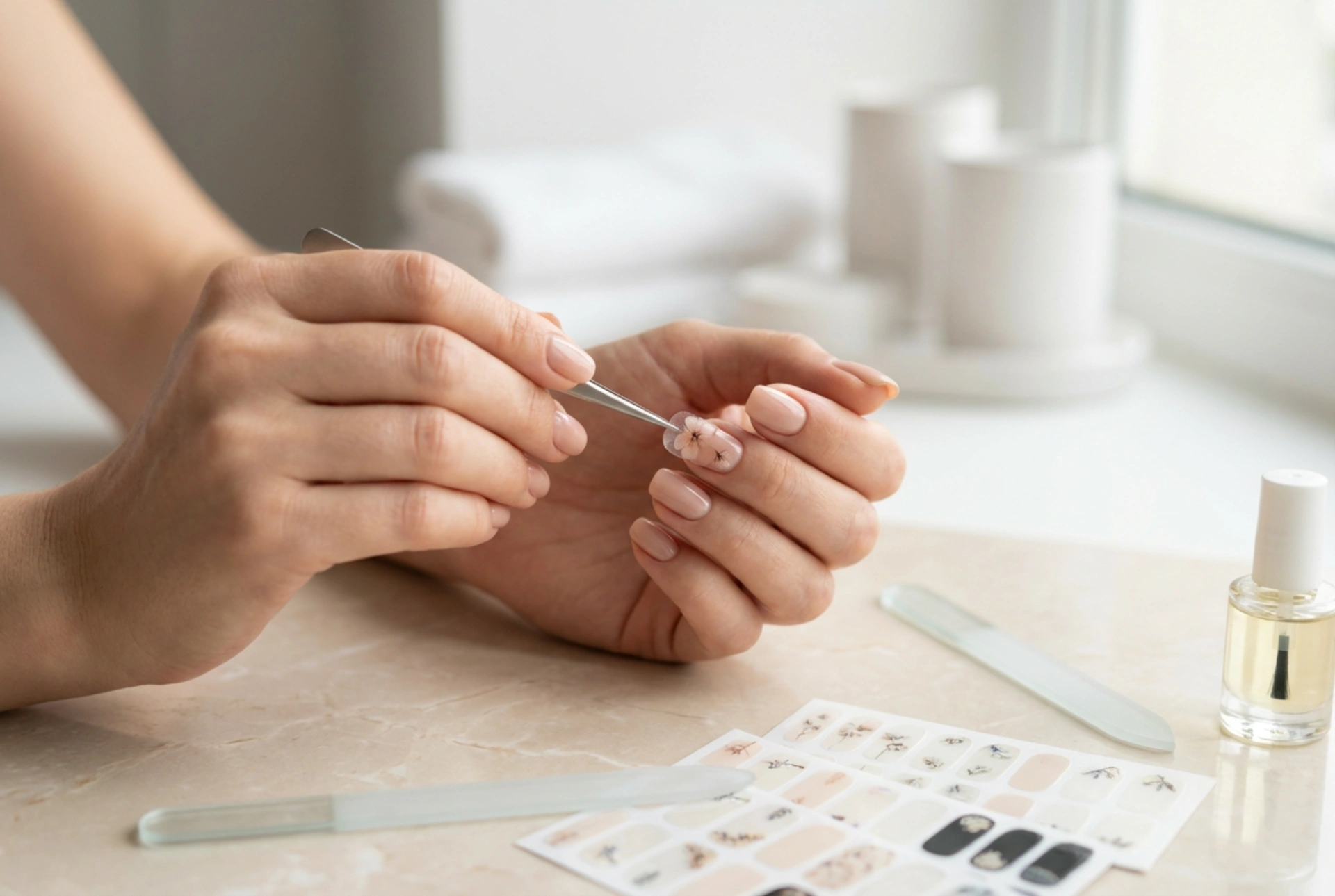 Стикери за нокти: видове, прецизно нанасяне и трайно фиксиране