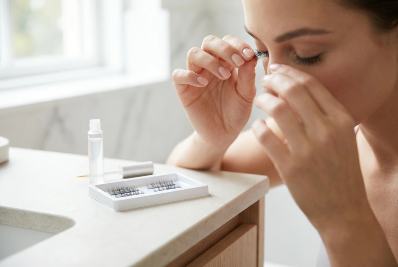 Мигли на лента за начинаещи: подрязване, лепило, нанасяне