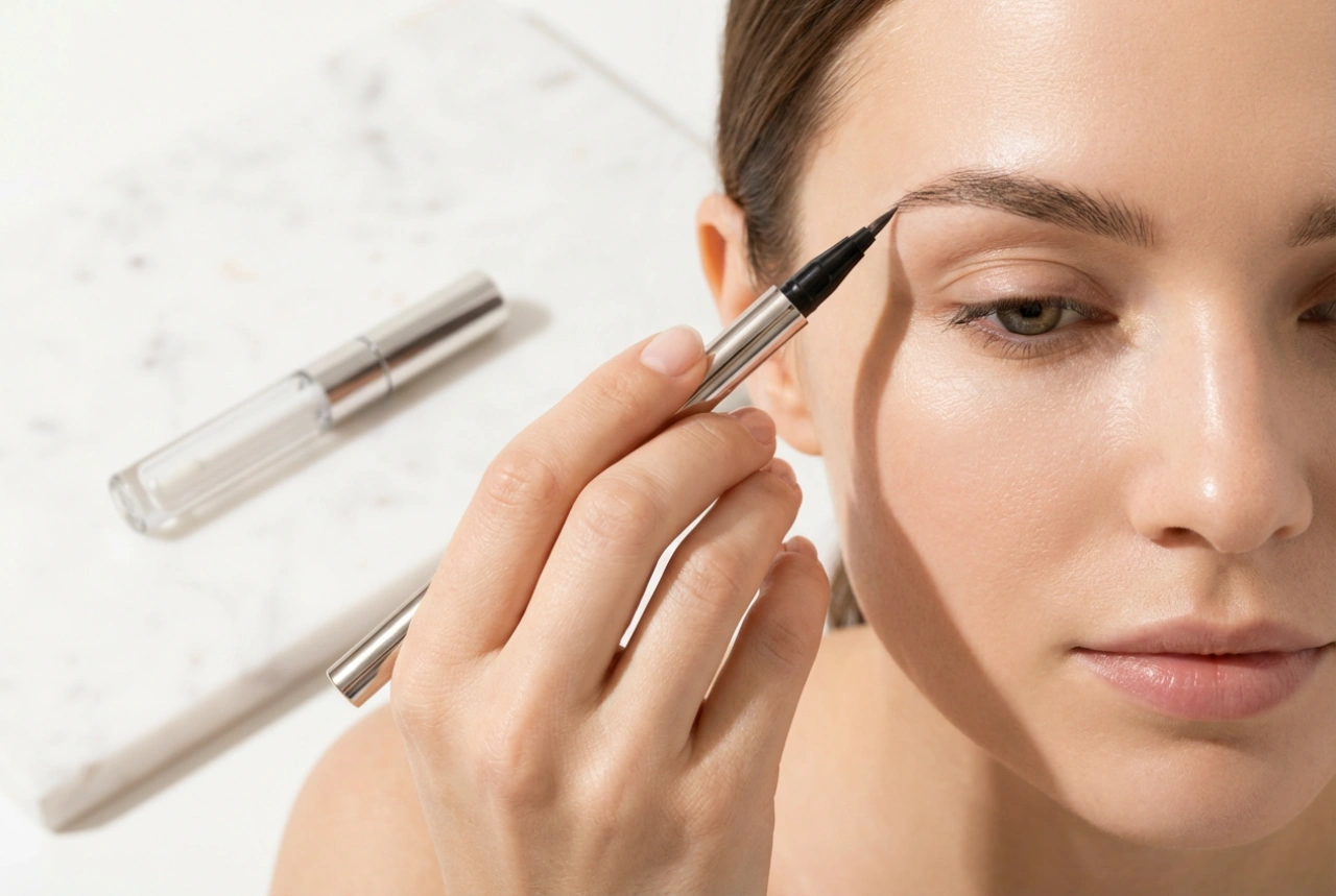 Лайнер за вежди: как да нарисувате косъмчета с перушинен метод без прекаляване