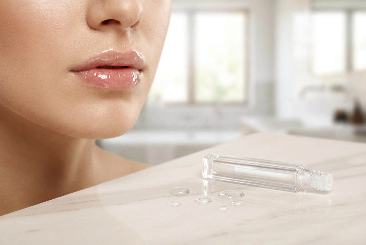 Гланц за устни H2O: лека формула с ефект на мокри устни стъпка по стъпка