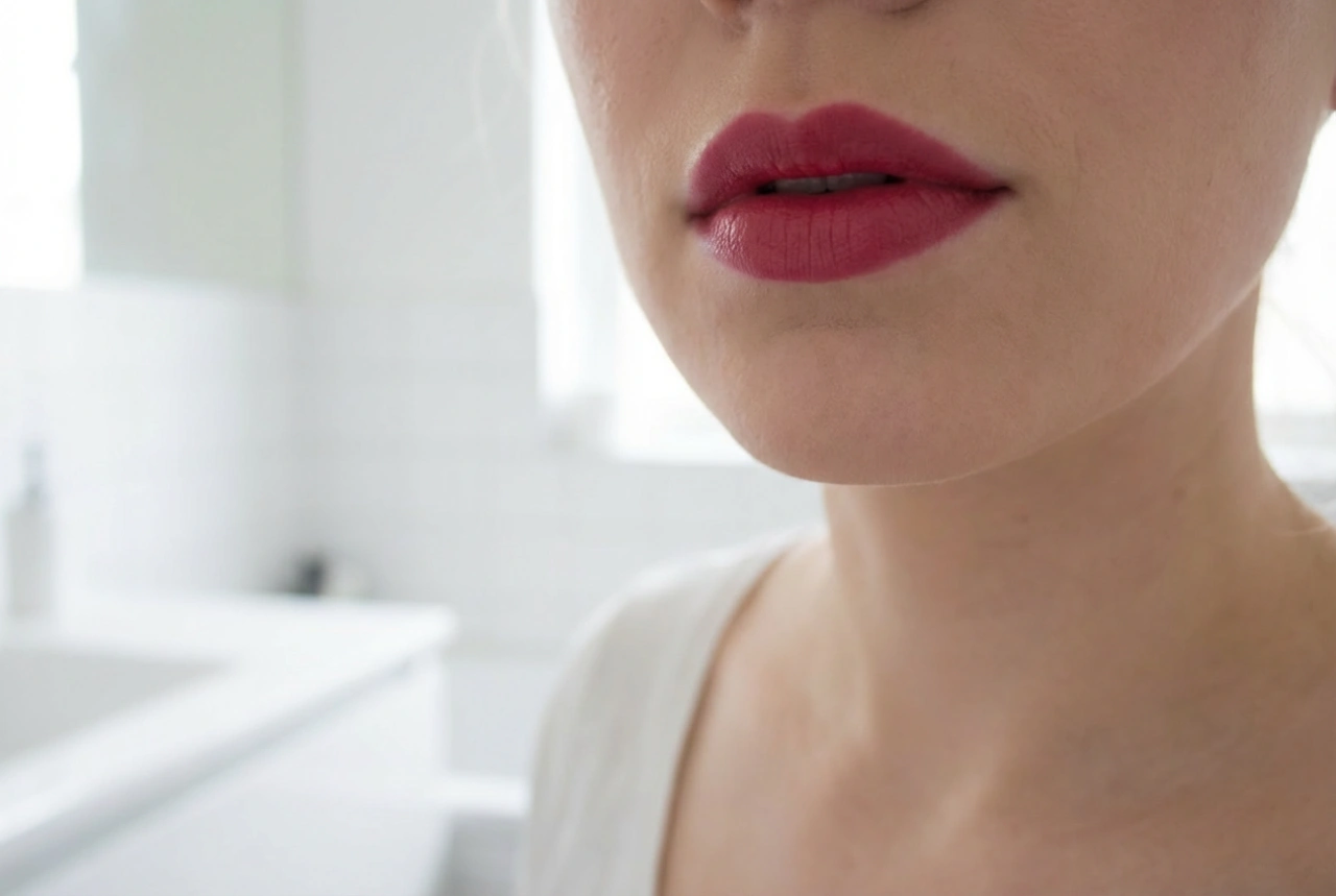 Червено червило със сини подтонове: тайната на по-бяла усмивка и траен цвят