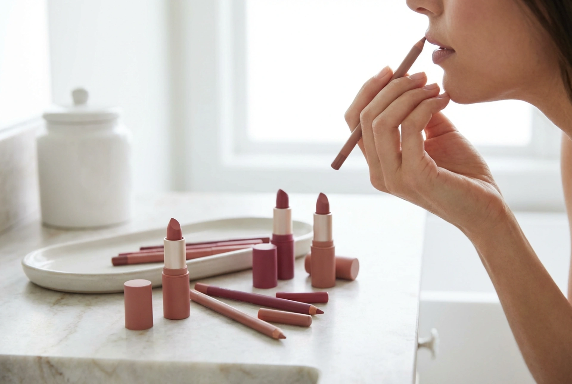 Комплект молив за устни и червило: стъпка по стъпка, избор на нюанси и нанасяне